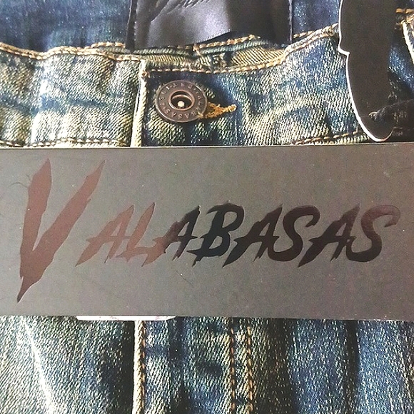 NWT Valabasas Uniquely Designed Distressed Acid Wash Blue Jeans Size 40 - Picture 10 of 16